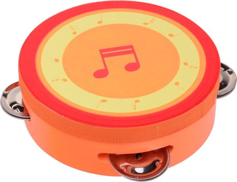 Houten Tamboerijn Regenboog Oranje 13CM Tamboerijn Kind Tamboerijn Muziekinstrument Tamboerijn Baby