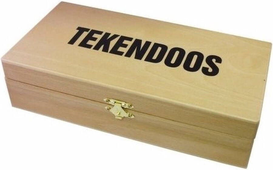 Merkloos Houten tekendoos 25 x 12.5 x 6.5 cm Opbergen van tekenspullen Tekendozen