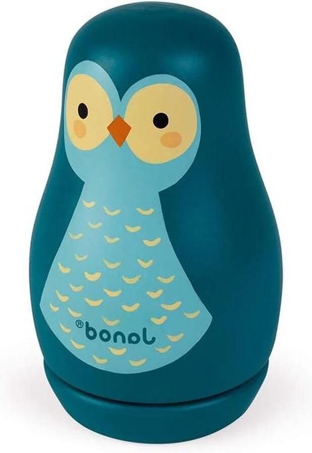 Houten Uil Muziekdoos Kinderkamer Decoratie Leeftijden 3 en ouder Beige J04672