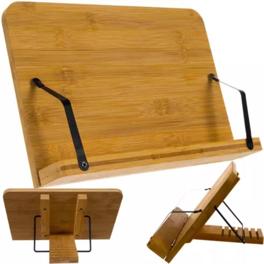 Houten Verstelbare Boekenstandaard Boekenhouder Kookboekstandaard Tablet laptop boek standard
