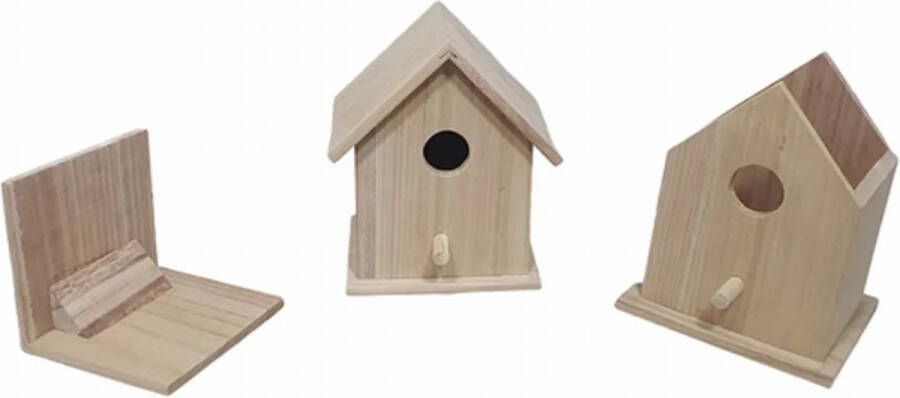 Hobbygroep Houten Vogelhuisje Vierkant Afneembaar Dak 14x11x17 cm