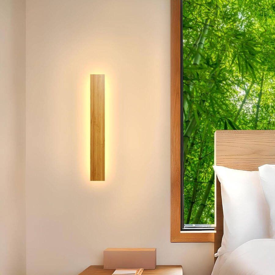 Houten Wandverlichting Moderne LED Wandlamp 12w Warm Wit 3000k Slaapkamer Woonkamer Hal Trap Interieur Verlichting Nachtlamp 30cm