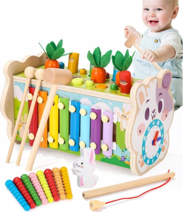 Houten Xylofoon 8in1 Montessori Muziekspeelgoed Xylofoons Vormsorteerders Houten Speelgoed 3 tot 8 Jaar Speelgoedinstrument