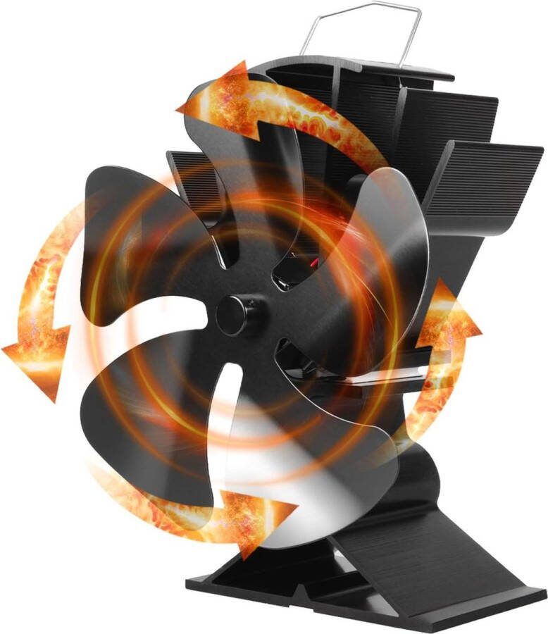 Houtkachel Ventilator 5 Blades Houtbrander Warmte Kachel Fan voor Houtkachel met Stille Werking Houtkachel Ventilator