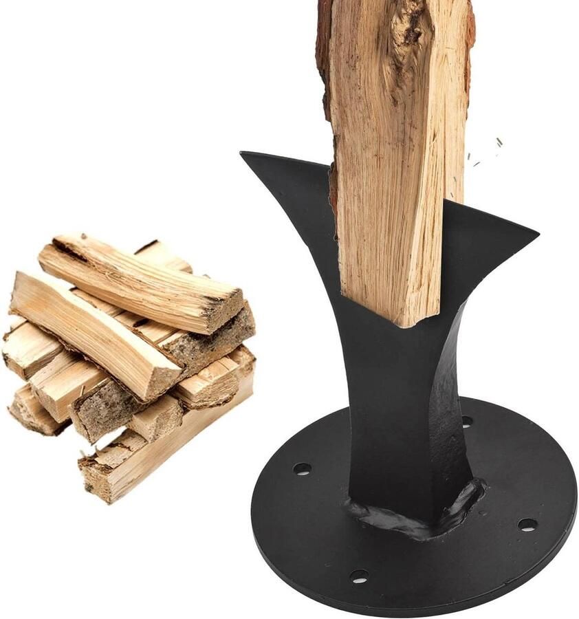 Houtklover Staal Handmatige Houtsplijtwig Brandhoutsplijter Wig met Siliconen Hoes Heavy-duty Houtsplijter voor Open Haarden Kachels Pizzaovens Kleine Houtkachel Houtklover