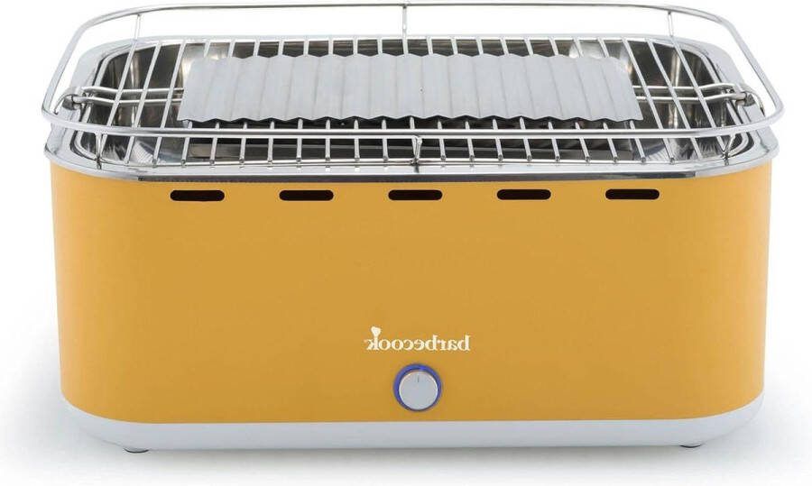 Houtskool barbecue met draagtas geschikt voor 6 personen Sunshine Yellow 44x33x21cm