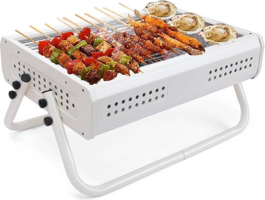 Houtskool Draagbaar met handvat Multifunctionele tafelgrill Houtskool Afneembare campinggrill Lichtgewicht voor 2-4 personen Buiten koken BBQ