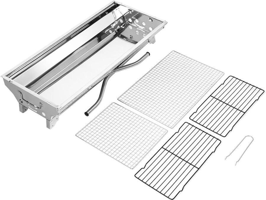 Houtskoolbarbecue campinggrill houtskool opvouwbare grill draagbare grill voor camping tuin picknick feest 73 x 33 x 71 cm voor 5-10 personen