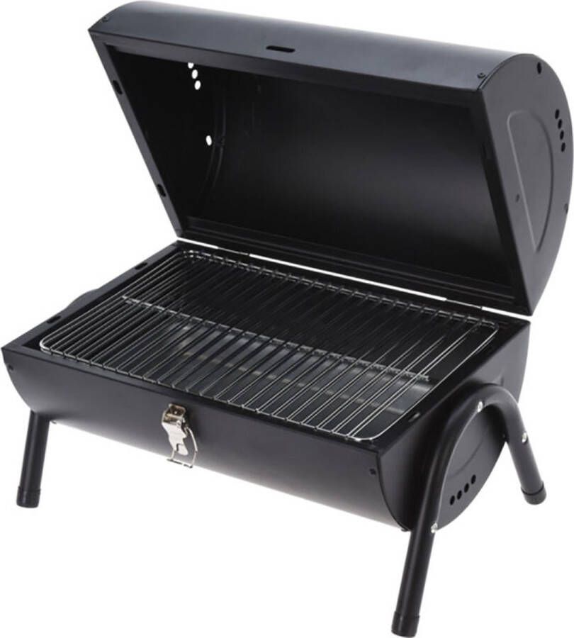 BBQ Collection Houtskoolbarbecue Cilindervorm Tafelmodel Mat Zwart