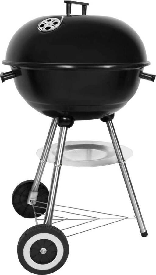 Houtskoolbarbecue Ketelbarbecue Ronde Grill met Deksel Grill met Wielen en Handvat Zwart Geëmailleerde Stand Grill voor BBQ Camping Tuin Balkon etc