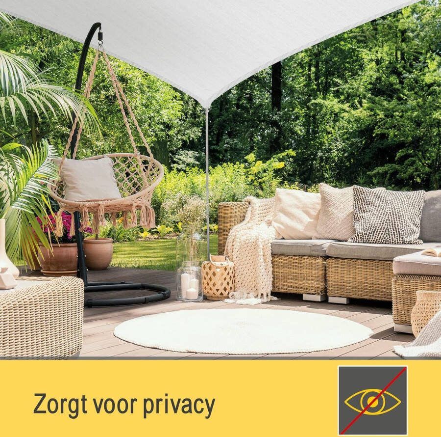 HS9 Schaduwzeil 2x4 m Wit Rechthoekig ademende luifel voor terras tuin strandhuis HDPE UV-bescherming zonwering 200x400 cm