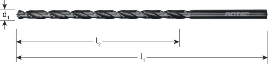 HSS lange metaalboor DIN1869 ø 8 0 x 305 mm Serie 2