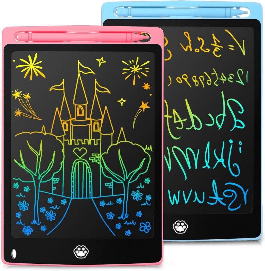 Html Lcd-schrijfbord voor kinderen 2 stuks 85 inch elektronisch tekenbord toverbord uitwisbaar vergrendelbaar tablet speelgoed voor 3-12 jaar blauw roze Tekenbord