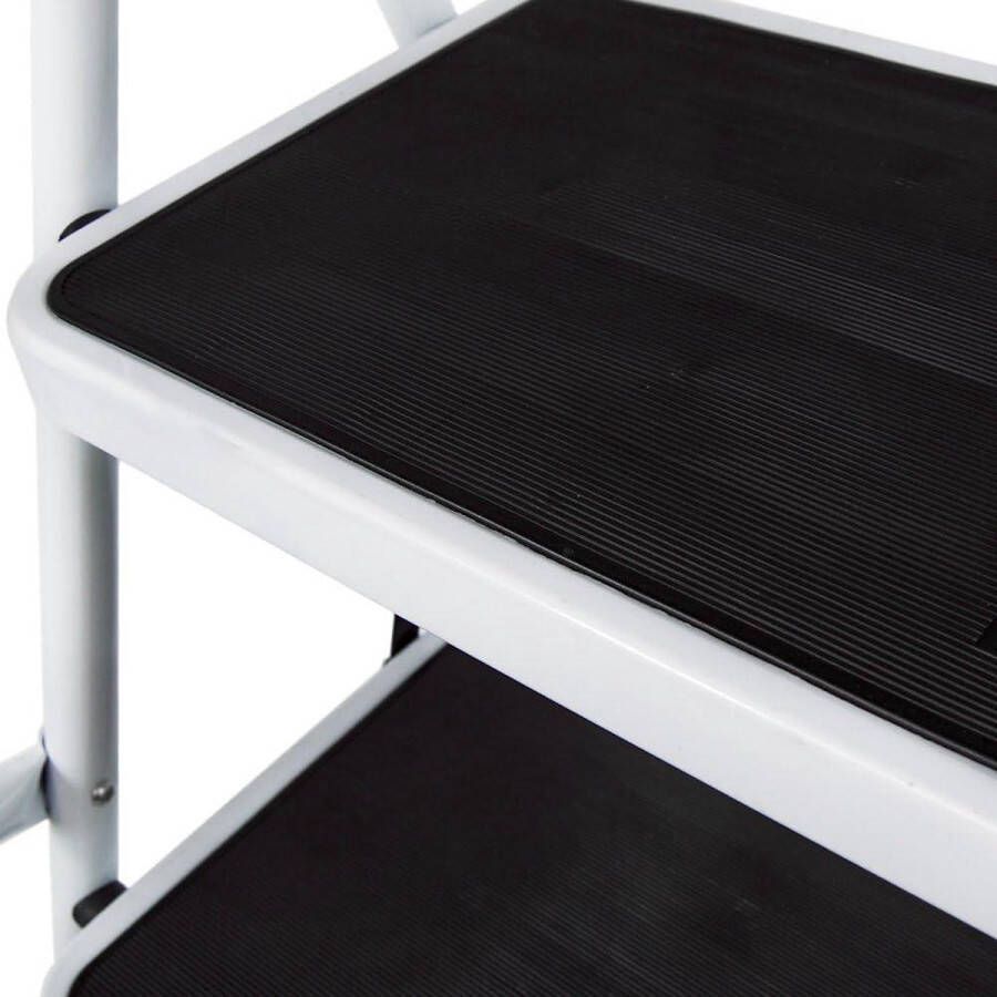 Huishoudtrap 3 stap Opvouwbare Ladder met Veiligheidsleuning en Antislip Matte