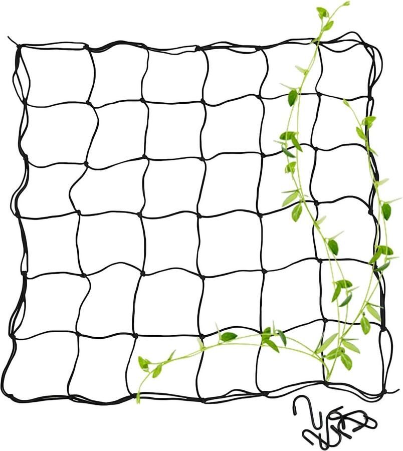 Hydrocultuur Growroom Scrog Net 1 x 1 m scrognet hydrocultuur scrognet elastisch heknet plantensteunnet groeitent net voor plantentent klimplanten