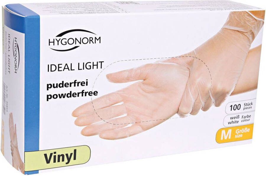 Hygonorm wegwerp handschoenen vinyl poedervrij maat M 100 stuks