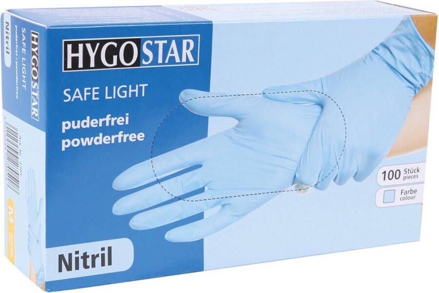 Hygostar Wegwerp handschoenen Nitril Poedervrij Blauw L 100 stuks