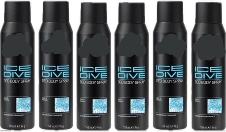Ice dive Adidas Deospray Bodyspray Voordeelverpakking 6 x 150 ML