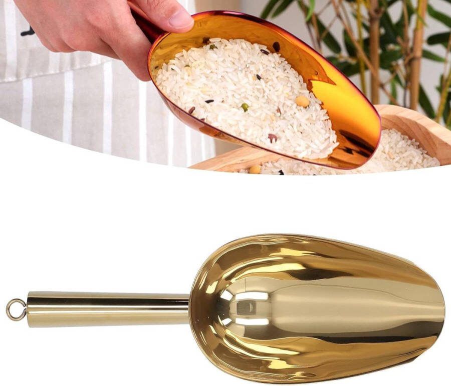 Ice Scooper U-vormige Stevige RVS Ijsemmer Scoop Ideaal voor Thuis Hotel Restaurant Goud