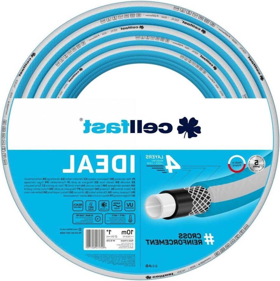 IDEAL Tuinslang duurzaam flexibel 4-laags kruisvlechtwerk uv- en algenbestendig REACH-technologie 27 bar 20 graden Cellfast 10 m water hose for gardenwater hose for garden