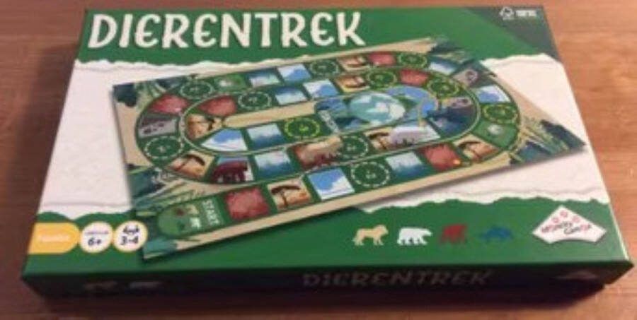 Identity Games Dierentrek familiespel dobbelspel bordspel dieren leeuw aap dolfijn ijsbeer