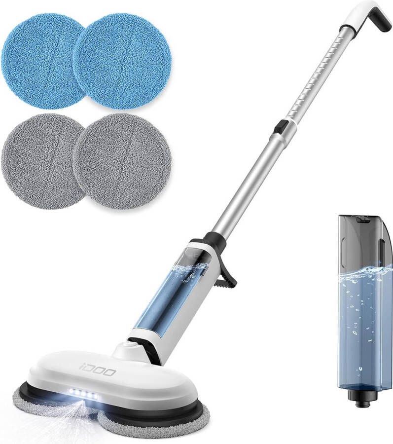 IDOO Draadloze Elektrische Dweil met Sproeifunctie en LED-verlichting