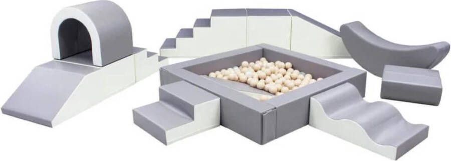 Iglu foam blokken party set XXL bestaande uit 8 elementen Grijs? Wit