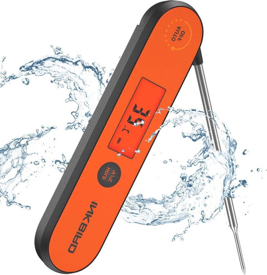 IHT-1P Digitale Onmiddellijk Afleesbare Vleesthermometer Waterbestendig Oplaadbaar BBQ Thermometer Backlight Keuken Grill Frituren Melk (-50°C ~ 300°C) bbq accessoires