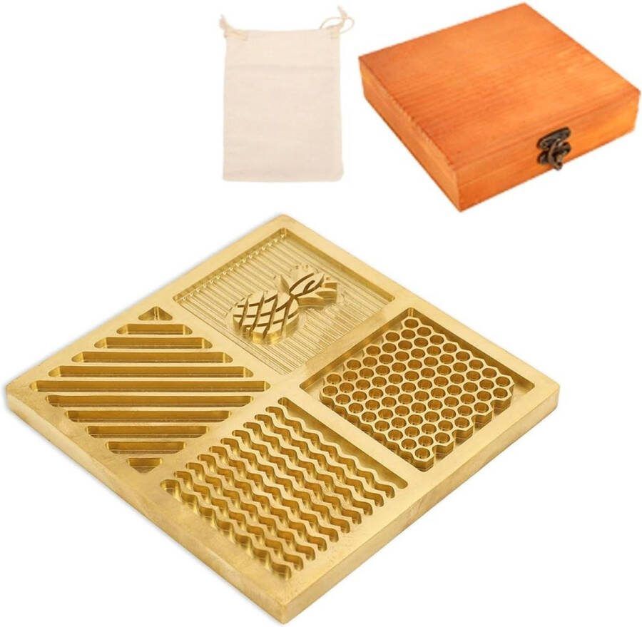Ijsbak Patronen Stamp Messing Designer Dienblad Moderne Barman Accessoires voor Whiskey Bourbon Cocktails 4 Stuks