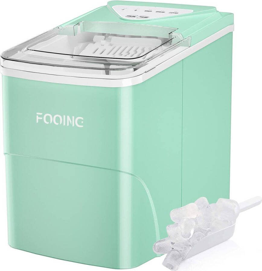 Ijsblokjesmachine 2L 1200W R600a Automatische reiniging 24KG ijs 15 kg in 24 uur selecteerbare ijsblokjesmaten draagbaar 35DB 70 100 ijsblokjes licht blauw