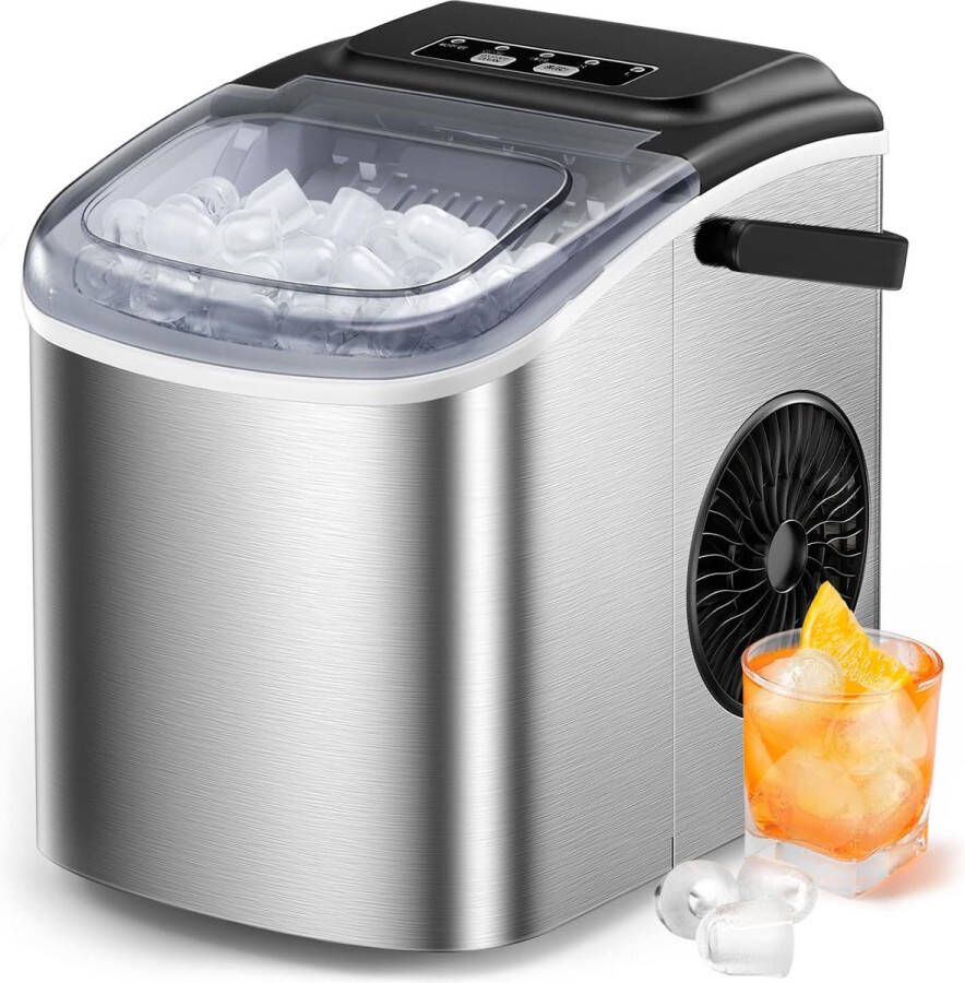 Ijsblokjesmachine Ijsmachine Ijsblokjes machine 2 verschillende groottes Binnen 6-8 minuten klaar Tot 12kg per uur