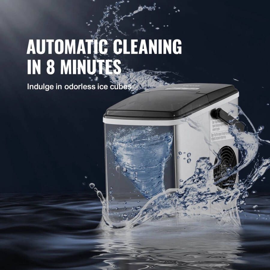 IJsblokjesmachine IJsmachines IJsblokjesmakers IJmachine Zelfvriezend Automatische Reiniging 13KG Per 24H Bulled Ice Draagbaar