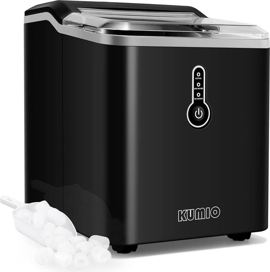 Ijsblokjesmaker Compact Desgin 12kg 24 Uur 1 5 L Waterreservoir Inclusief Ijsschep en Mand