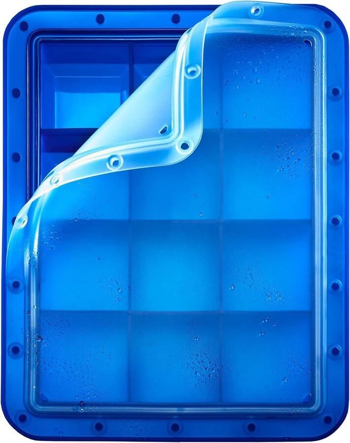 Arctic Cube 5 cm Ice Former Blauwe IJsblokjesvorm voor 12 IJsblokjes met Transparant Deksel Blauw