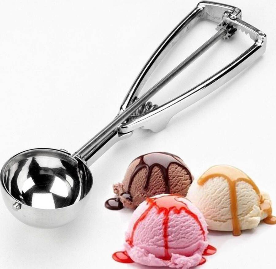 IJsboltang Ø4 Cm Rvs Ijsschep voor Ijsbollen Portioneerlepel Oliebollenlepel Oliebollen tang ijsschepper-4CMX21CM