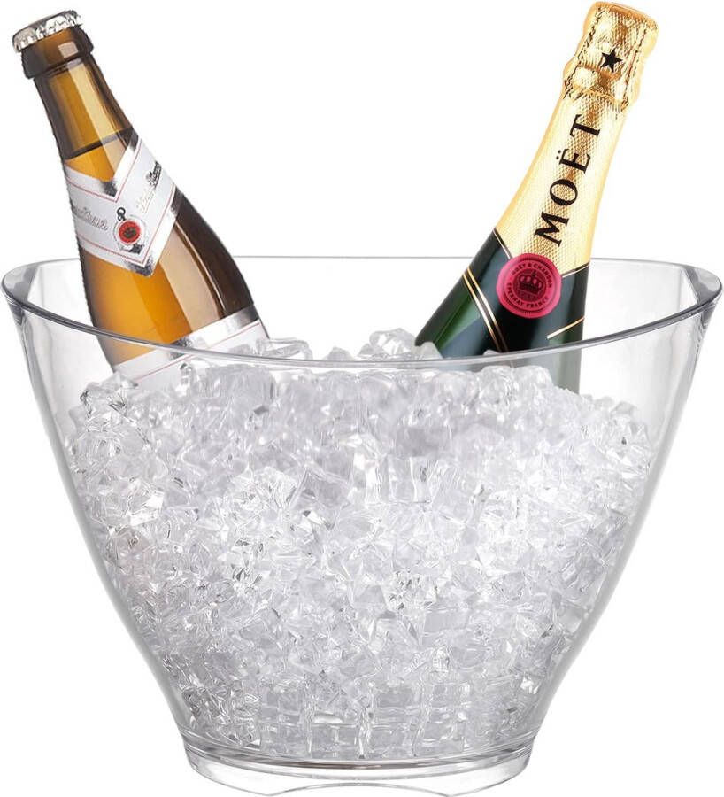 Ijsemmer acryl champagne-emmer voor feest 4 liter heldere ovale bar ijskoeler container drankenopslagbak voor wijn drankjes whisky champagne of bierflessen