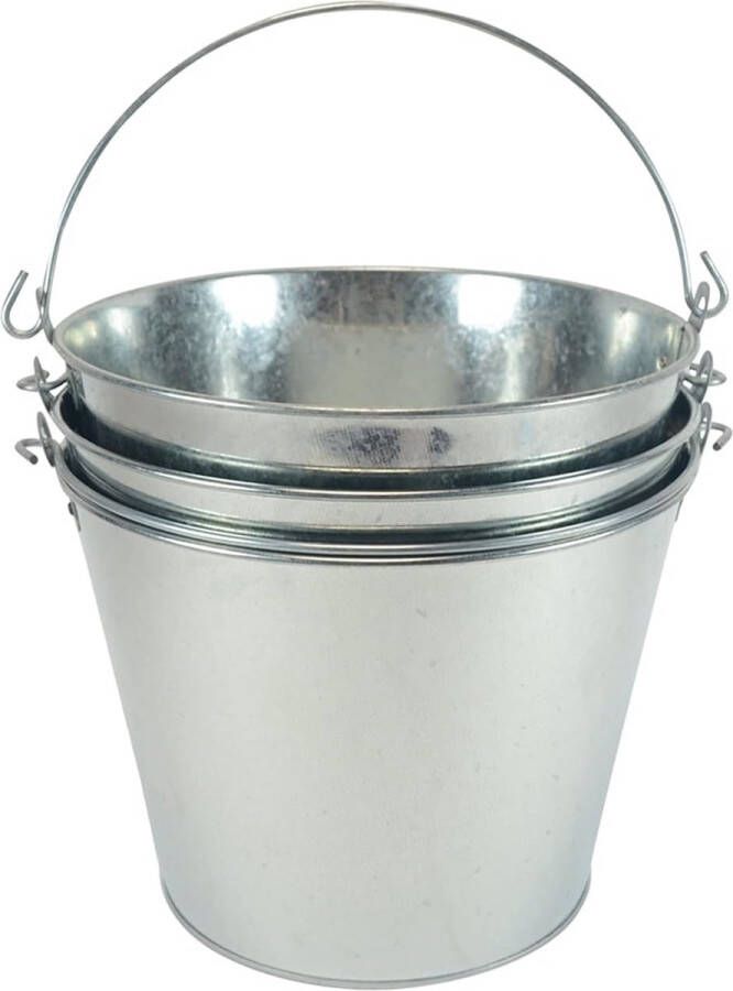 IJsemmer ijsbak zinken kuip drankkoeler zinken emmer klein 5 liter 3 stuks