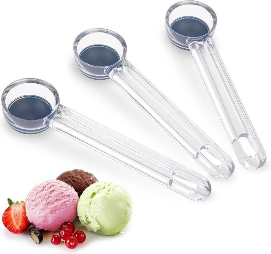 IJsportioneermachine 3 stuks TJ POP koekjesverdeler 35 mm 1 eetlepel meloenschep comfortabel en antisliphandvat portielepel voor koekjesdeeg acryl