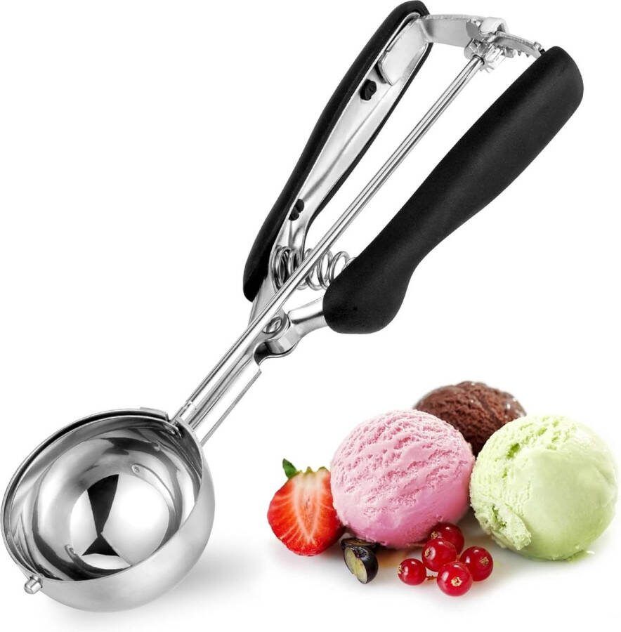 IJsschep RVS 6 cm TJ POP ijsschep schep 60ml met trekker en comfortabel handvat voor ijsbollen bakken meloenbollen
