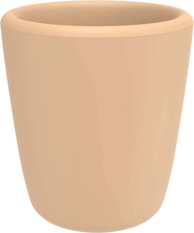 Iliconen beker drinkbeker voor kinderen drinkbeker kinderbeker antislip beige kinderservies babybeker siliconen beker voor baby's en peuters vaatwasmachinebestendig BPA-vrij 140 ml