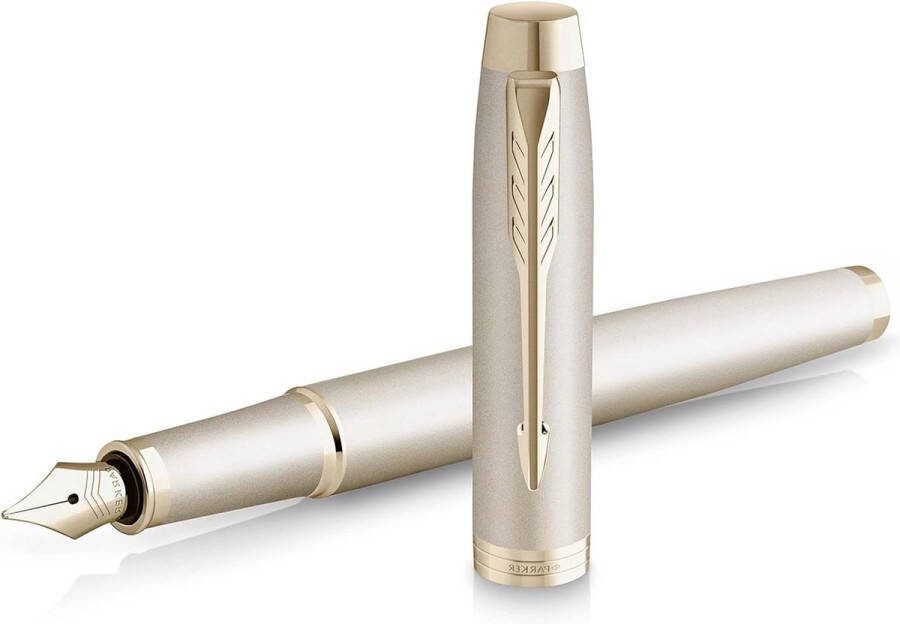 IM Monochrome vulpen blauwe inkt champagnekleurige afwerking medium punt geschenkdoos