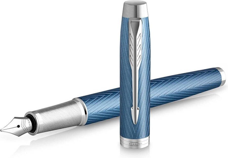IM Vulpen premium blauwgrijs-chroom fijne punt blauwe inktcartridge geschenkdoos