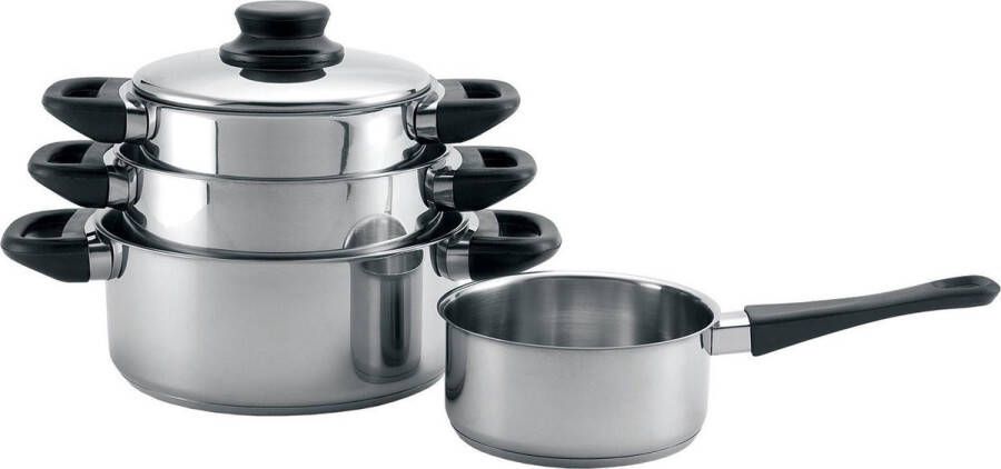 Cookinglife Pannenset RVS Zwart 4-Delig