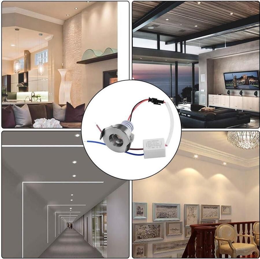 Inbouwspot 3 W 5 stuks 230 V dimbare plafondspot met transformator COB downlights voor kast en woonkamer