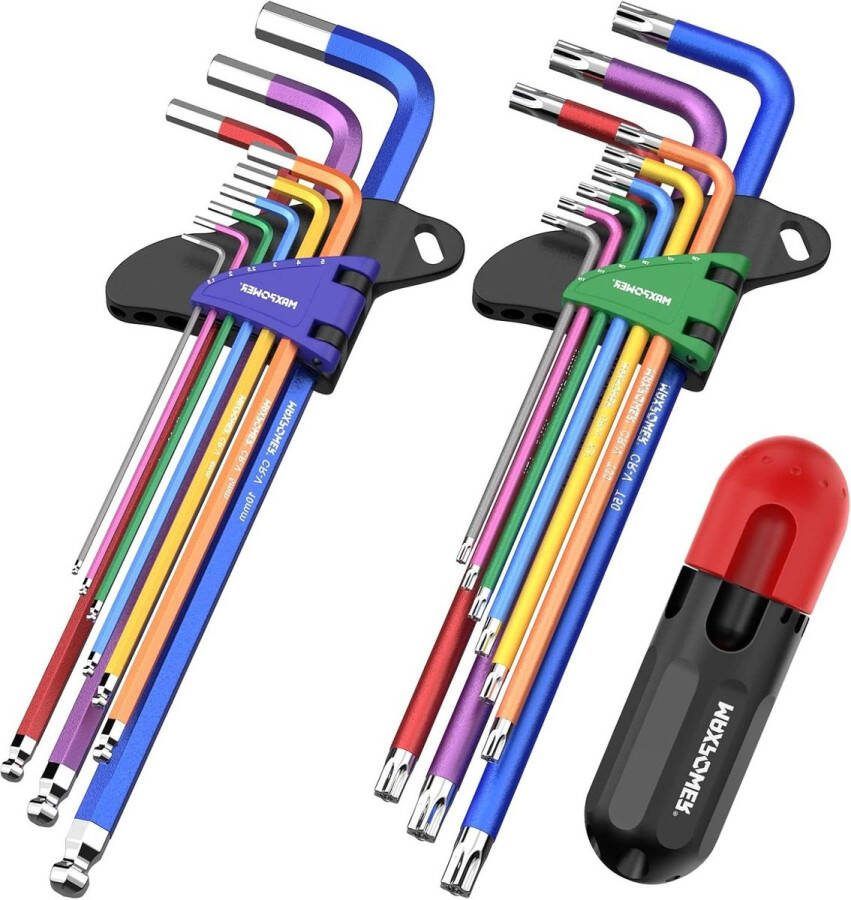Inbussleutelset met handvat 15 mm-10 mm torx-set T10-T50 voor fietsreparatie