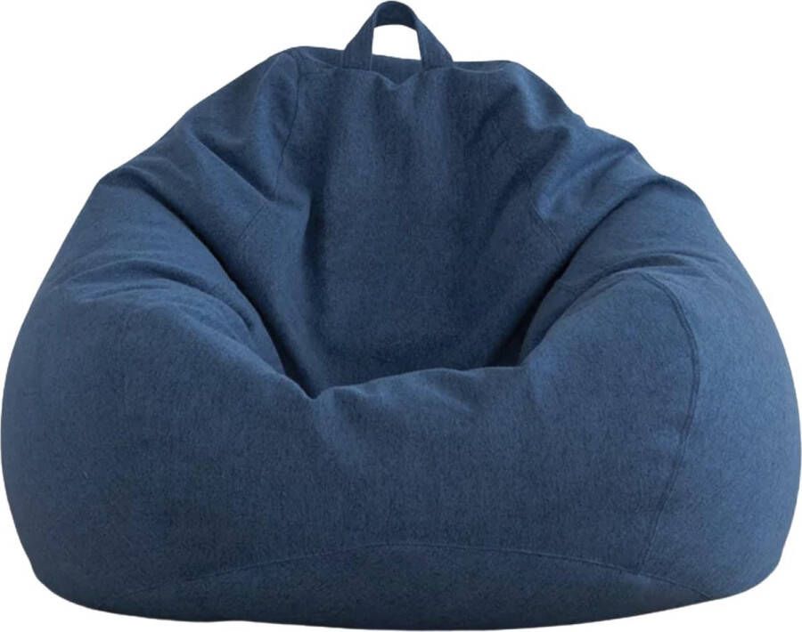 Indoor zitzak met EPS-parelvulling pof relaxstoel zitkussen vloerkussen Bean Bag (M Navy)