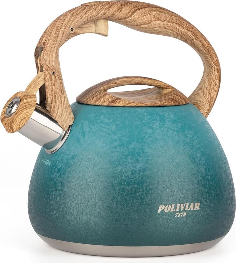 Inductie theeketel waterkoker voor inductie- en gasfornuizen 2 5L fluitketel met houtnerf handvat ketel inductie fluitketel van roestvrij staal nieuwe designversie