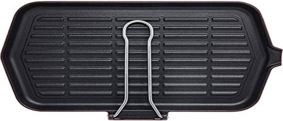 Induction grillpan geëmailleerd gietijzer rechthoekig 23 x 36 cm Made in Italy