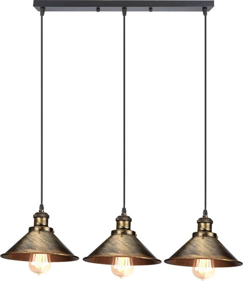 Industriële kroonluchter Hanglamp design Edison metaal Vintage plafondlamp voor eetkamer woonkamer Slaapkamer bar keuken 22 cm stang brons