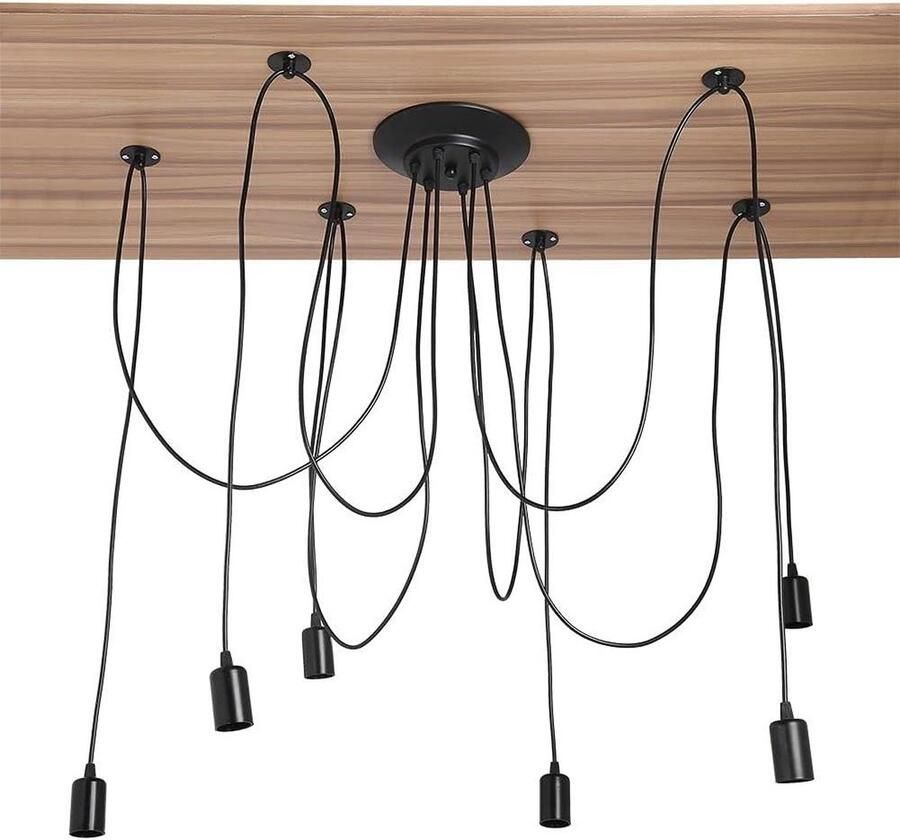 Industriële Kroonluchter Vintage Retro Spider Hanglamp Verstelbare Hoogte 2m Kabellengte Slaapkamer Woonkamer Eetkamer Hotelbar E27